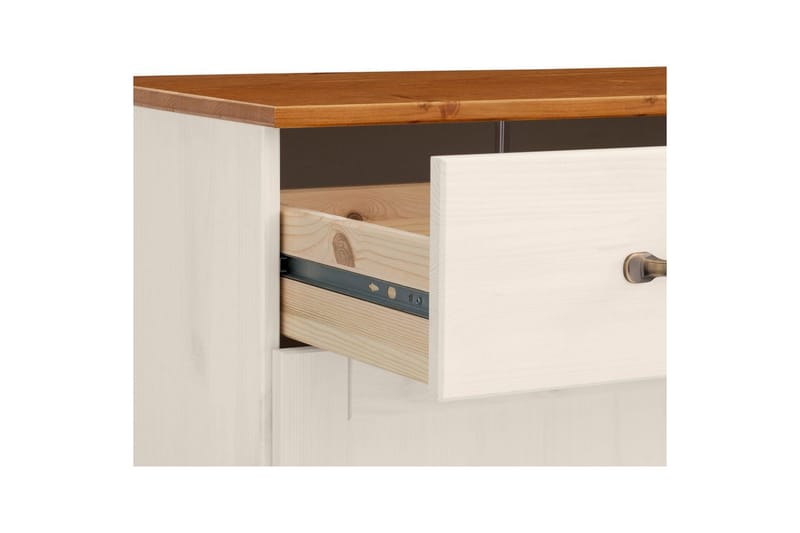 Sideboard og skjenk Loft24 Skjenk Alby 125x38x85 cm, hvit/honning Vit,Natur - Oppbevaring - Oppbevaringsmøbler - Sideboard & skjenk