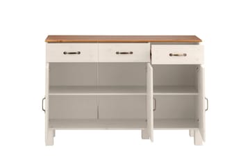 Sideboard og skjenk Loft24 Skjenk Alby 125x38x85 cm, hvit/honning Vit,Natur - Oppbevaring - Oppbevaringsmøbler - Sideboard & skjenk