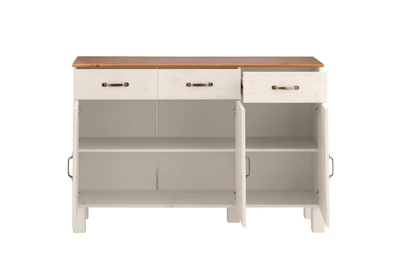 Sideboard og skjenk Loft24 Skjenk Alby 125x38x85 cm, hvit/honning Vit,Natur - Oppbevaring - Oppbevaringsmøbler - Sideboard & skjenk