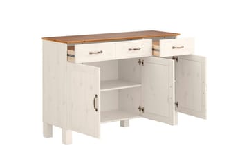 Sideboard og skjenk Loft24 Skjenk Alby 125x38x85 cm, hvit/honning Vit,Natur - Oppbevaring - Oppbevaringsmøbler - Sideboard & skjenk