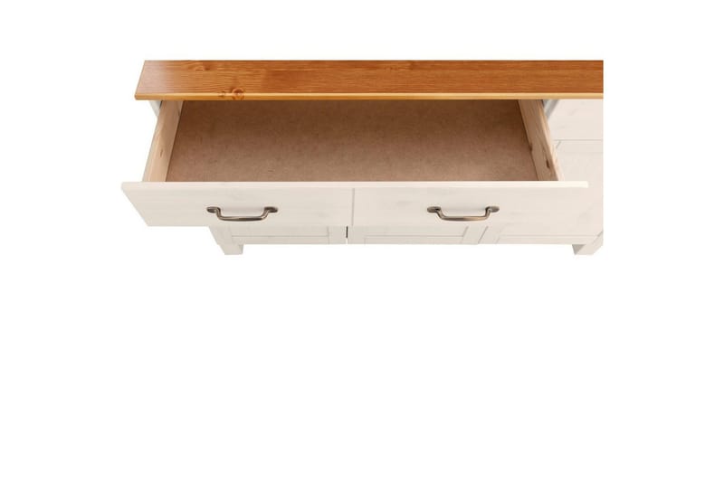 Sideboard og skjenk Loft24 Skjenk Alby 125x38x85 cm, hvit/honning Vit,Natur - Oppbevaring - Oppbevaringsmøbler - Sideboard & skjenk