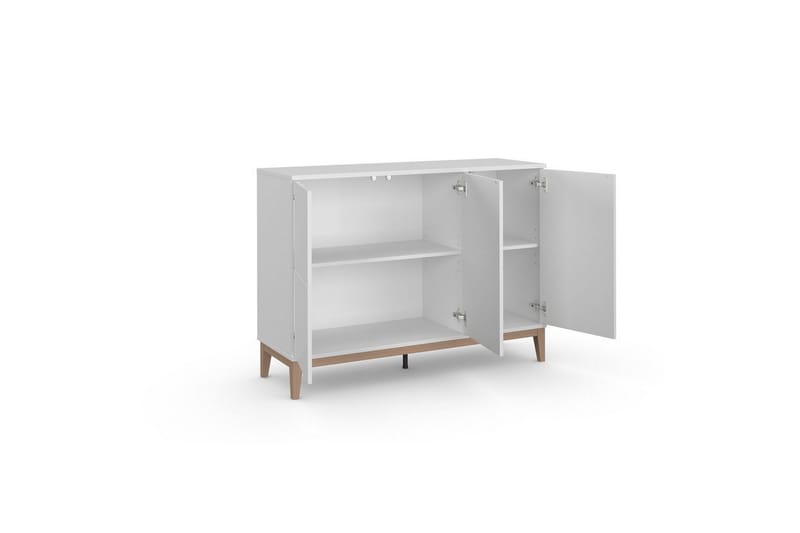 Sideboard og skjenk Loft24 Skjenk Pelle 120x41x85 cm, hvit/Wotan eik Vit - Oppbevaring - Oppbevaringsmøbler - Sideboard & skjenk