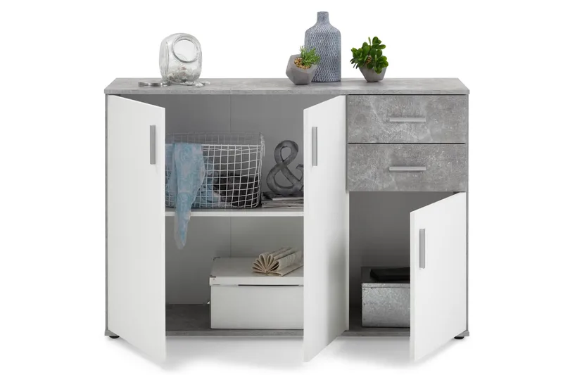 Albi Skjenk 121 cm - Grå/Hvit - Oppbevaring - Oppbevaringsmøbler - Sideboard & skjenk