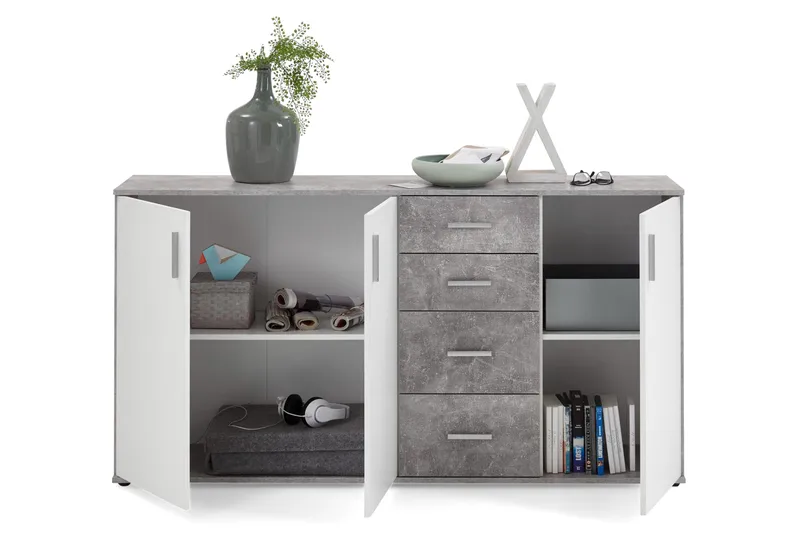 Albi Skjenk 160 cm - Grå/Hvit - Oppbevaring - Oppbevaringsmøbler - Sideboard & skjenk