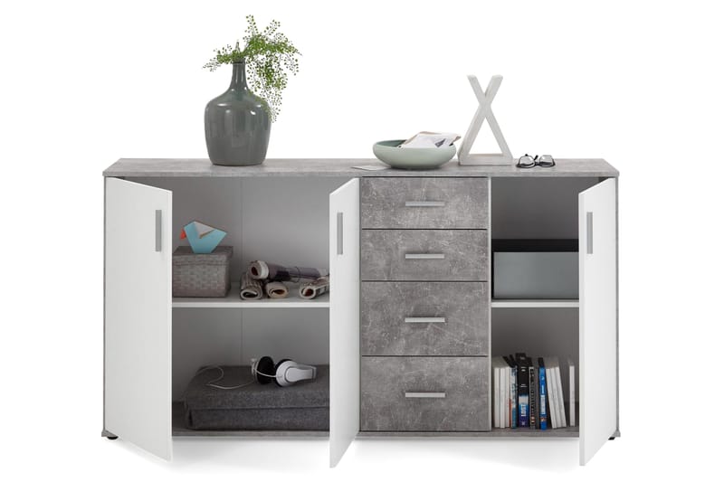 Albi Skjenk 160 cm - Grå/Hvit - Oppbevaring - Oppbevaringsmøbler - Sideboard & skjenk