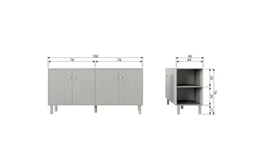 Antonie Skjenk 46x160 cm - Grå - Oppbevaring - Oppbevaringsmøbler - Sideboard & skjenk