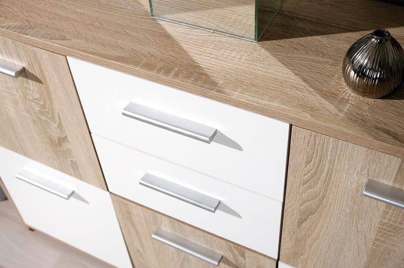 Aragon Skjenk 115 cm - Hvit/Lys Eik - Oppbevaring - Oppbevaringsmøbler - Sideboard & skjenk