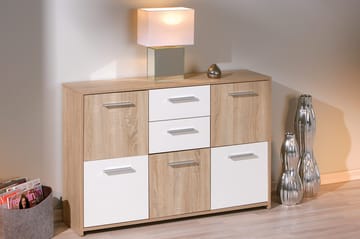 Aragon Skjenk 115 cm - Hvit/Lys Eik - Oppbevaring - Oppbevaringsmøbler - Sideboard & skjenk