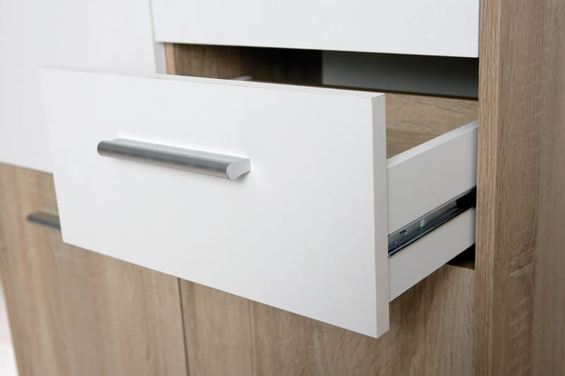 Aragon Skjenk 77 cm - Hvit/Lys Eik - Oppbevaring - Oppbevaringsmøbler - Sideboard & skjenk