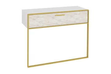 Bascle Sideboard 90 cm i Tre med Metallramme - Gull|Hvit - Oppbevaring - Oppbevaringsmøbler - Sideboard & skjenk