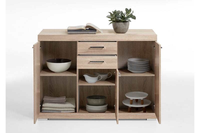Bristol Skjenk 120 cm Lav - Lys Eik - Oppbevaring - Oppbevaringsmøbler - Sideboard & skjenk