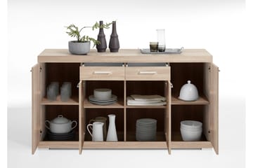 Bristol Skjenk 160 cm Lav - Lys Eik - Oppbevaring - Oppbevaringsmøbler - Sideboard & skjenk