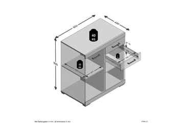Bristol Skjenk 80 cm 2 Luker 2 Skuffer - Lys Eik - Oppbevaring - Oppbevaringsmøbler - Sideboard & skjenk