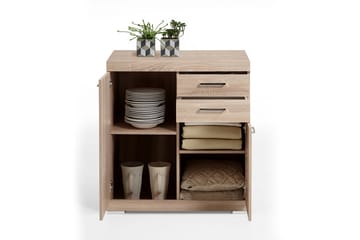 Bristol Skjenk 80 cm 2 Luker 2 Skuffer - Lys Eik - Oppbevaring - Oppbevaringsmøbler - Sideboard & skjenk