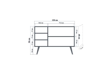 Brokind Skjenk 120 cm - Brun - Oppbevaring - Oppbevaringsmøbler - Sideboard & skjenk