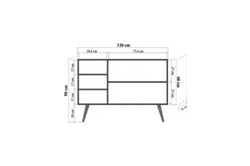 Brokind Skjenk 120 cm - Brun - Oppbevaring - Oppbevaringsmøbler - Sideboard & skjenk