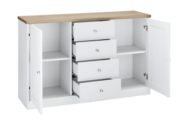 Bryanne Skjenk 120 cm - Hvit / Brun - Oppbevaring - Oppbevaringsmøbler - Sideboard & skjenk