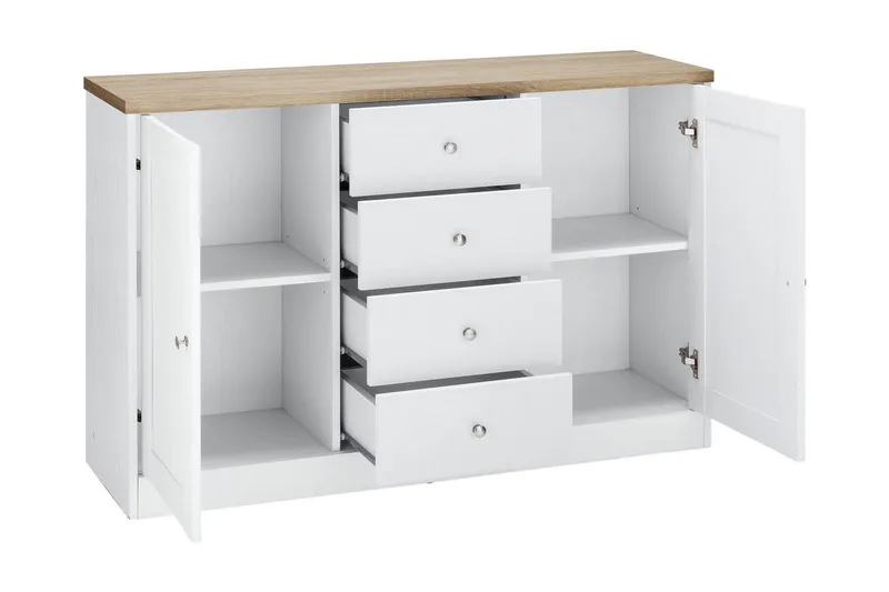 Bryanne Skjenk 120 cm - Hvit / Brun - Oppbevaring - Oppbevaringsmøbler - Sideboard & skjenk