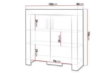 Cezar Skänk 100x42x106 cm Ek - Oppbevaring - Oppbevaringsmøbler - Sideboard & skjenk