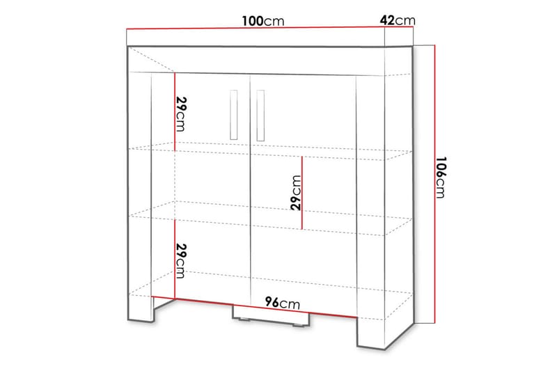Cezar Skjenk 100 cm i Tre - Beige - Oppbevaring - Oppbevaringsmøbler - Sideboard & skjenk