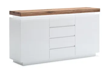 Corbett Skjenk 150 cm 2 Dører 4 Skuffer - Oljet Eik/Matt Hvit - Oppbevaring - Oppbevaringsmøbler - Sideboard & skjenk
