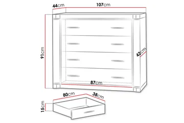 Dallas Skjenk 107x43,5x91 cm - Oppbevaring - Oppbevaringsmøbler - Sideboard & skjenk