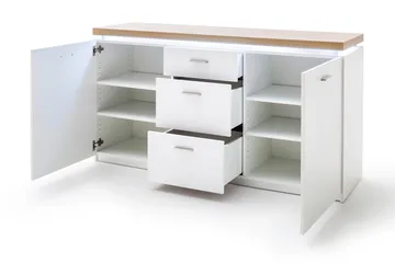 Degaust Skjenk 156 cm - Hvit / Eik - Oppbevaring - Oppbevaringsmøbler - Sideboard & skjenk