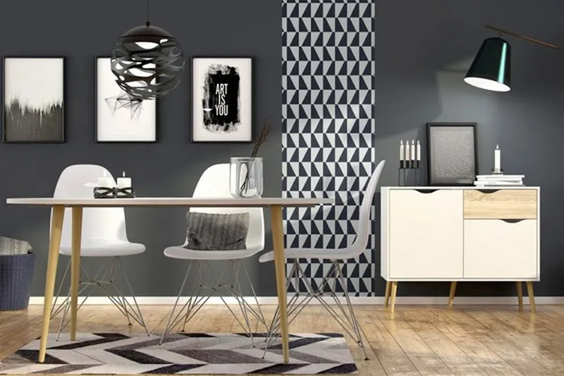 Delta Skjenk 99 cm - Hvit/Eik - Oppbevaring - Oppbevaringsmøbler - Sideboard & skjenk