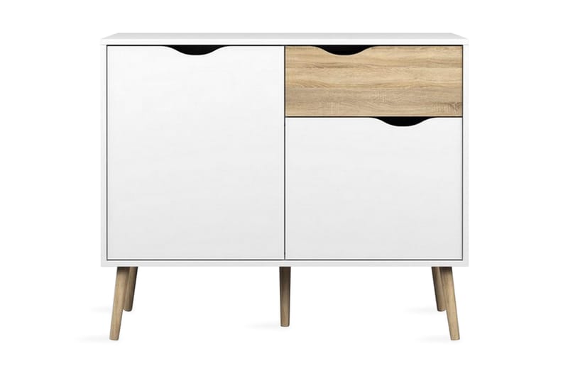 Delta Skjenk 99 cm - Hvit/Eik - Oppbevaring - Oppbevaringsmøbler - Sideboard & skjenk