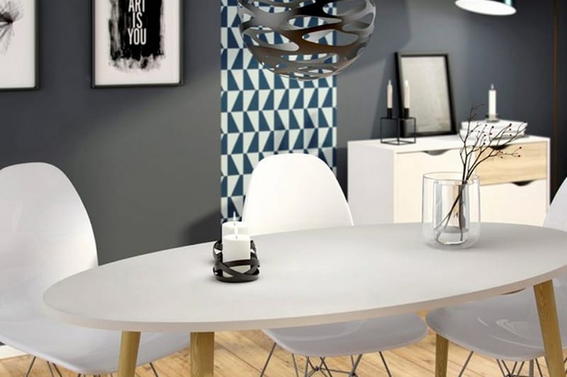 Delta Skjenk 99 cm - Hvit/Eik - Oppbevaring - Oppbevaringsmøbler - Sideboard & skjenk