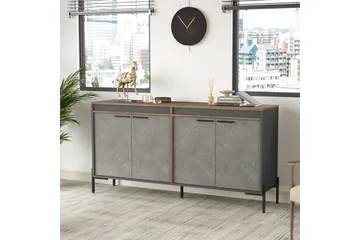 Desgrar Sideboard 46x184 cm - Brun/Betonggrå/Antrasitt - Oppbevaring - Oppbevaringsmøbler - Sideboard & skjenk