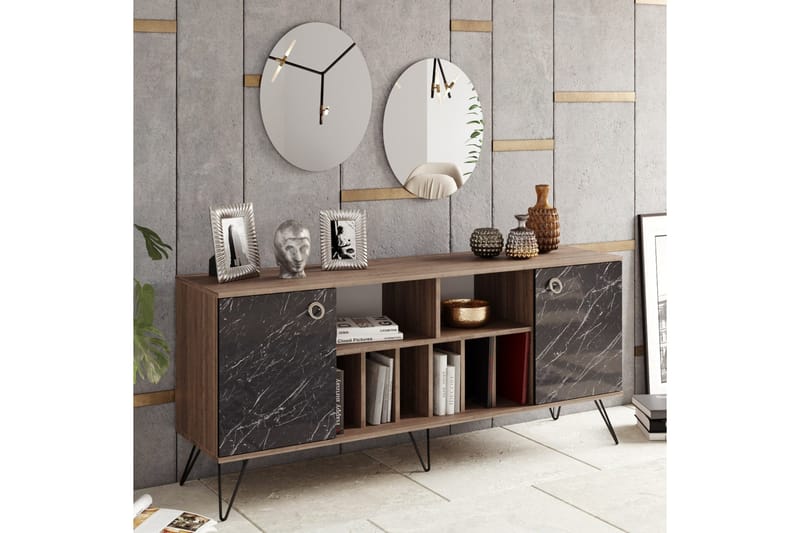 Dregrich Sidebord 180 cm - Valnøtt|Svart - Oppbevaring - Oppbevaringsmøbler - Sideboard & skjenk