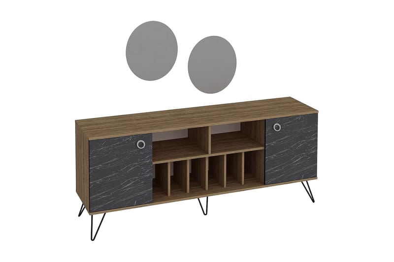 Dregrich Sidebord 180 cm - Valnøtt|Svart - Oppbevaring - Oppbevaringsmøbler - Sideboard & skjenk