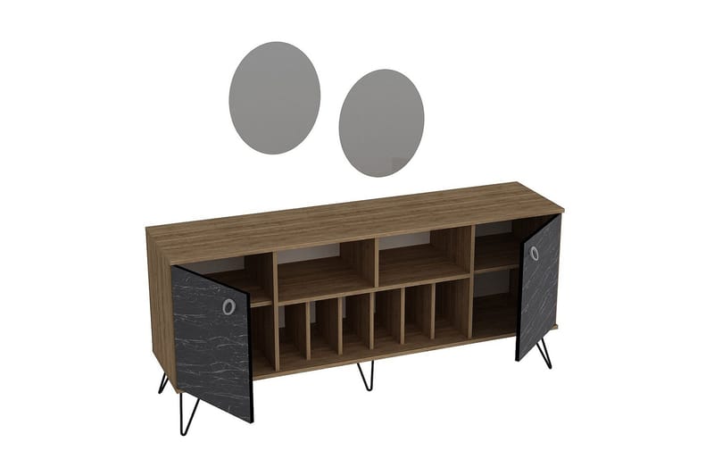 Dregrich Sidebord 180 cm - Valnøtt|Svart - Oppbevaring - Oppbevaringsmøbler - Sideboard & skjenk