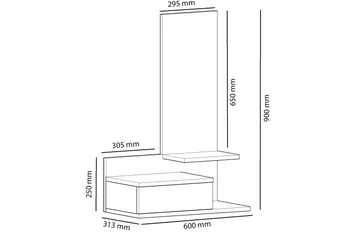 Filford Sideboard 60 cm - Antracit/Eik - Oppbevaring - Oppbevaringsmøbler - Sideboard & skjenk
