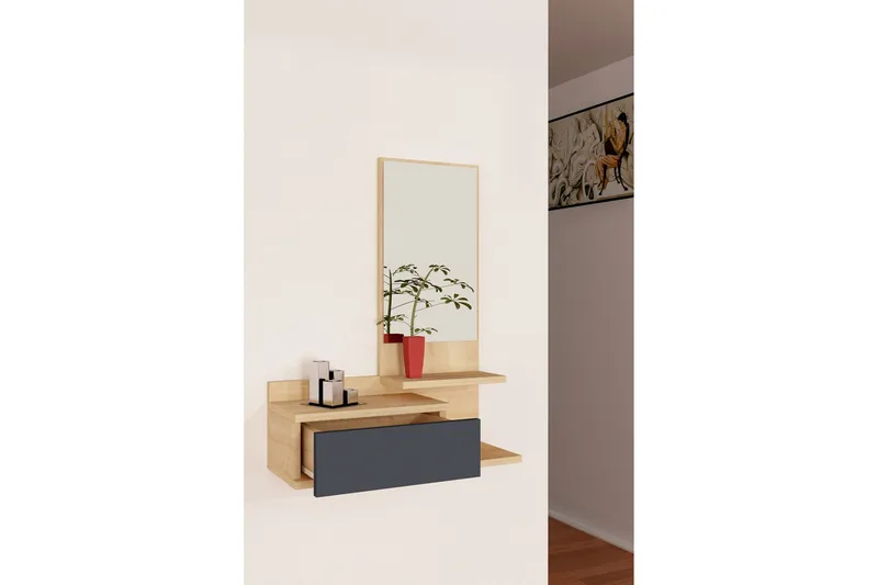 Filford Sideboard 60 cm - Antracit/Eik - Oppbevaring - Oppbevaringsmøbler - Sideboard & skjenk
