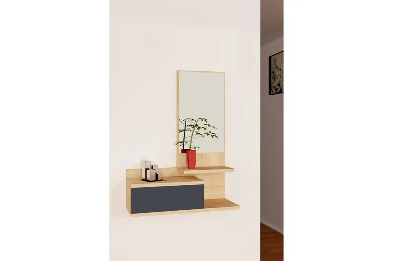 Filford Sideboard 60 cm - Antracit/Eik - Oppbevaring - Oppbevaringsmøbler - Sideboard & skjenk