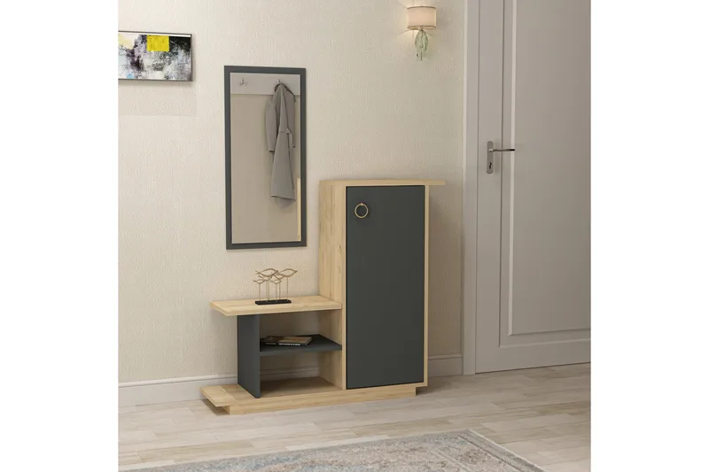 Glatton Sideboard 80 cm, Eik|Antrasitt