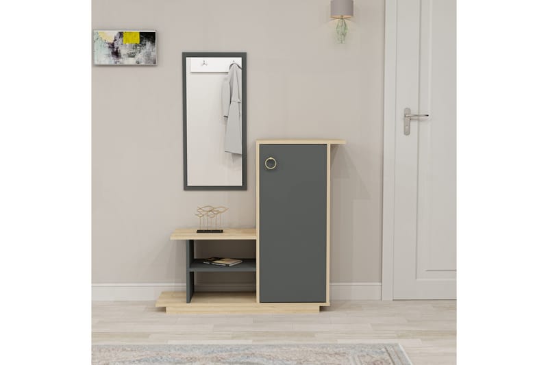 Glatton Sideboard 80 cm - Eik|Antrasitt - Oppbevaring - Oppbevaringsmøbler - Sideboard & skjenk