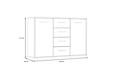 Haba Skjenk 34x123 cm - Grå - Oppbevaring - Oppbevaringsmøbler - Sideboard & skjenk