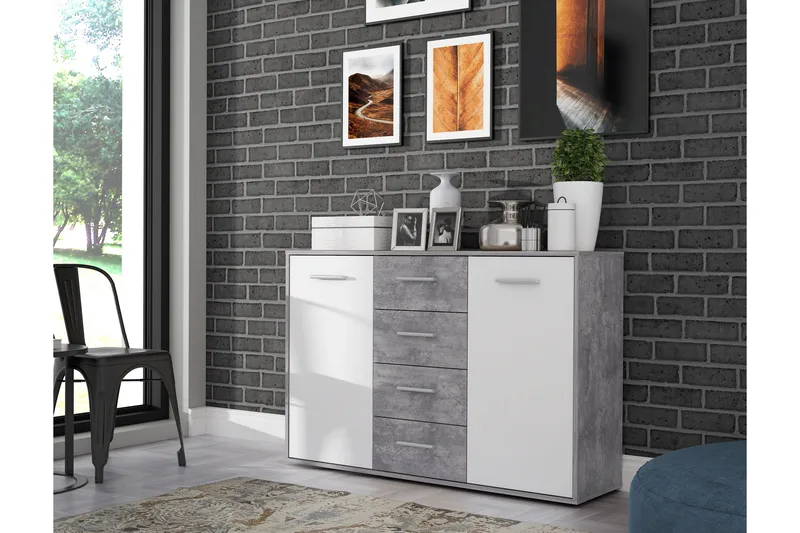 Haba Skjenk 34x123 cm i Tre - Hvit - Oppbevaring - Oppbevaringsmøbler - Sideboard & skjenk