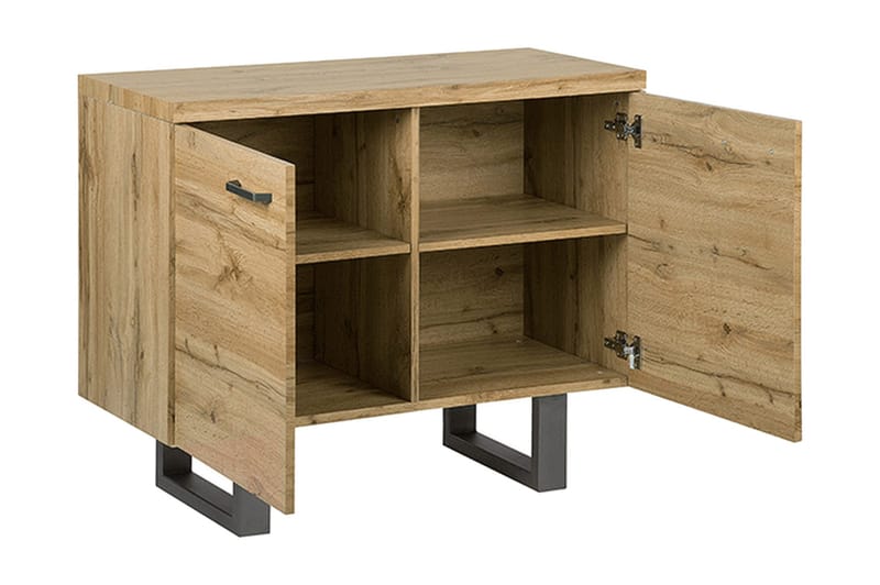 Harvley Skjenk med 2 Dører i Tre med Metallben - Brun - Oppbevaring - Oppbevaringsmøbler - Sideboard & skjenk