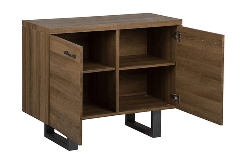 Harvley Skjenk med 2 Dører i Tre med Metallben - Brun - Oppbevaring - Oppbevaringsmøbler - Sideboard & skjenk