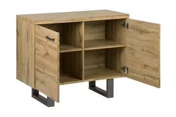Harvley Skjenk med 2 Dører i Tre med Metallben - Brun - Oppbevaring - Oppbevaringsmøbler - Sideboard & skjenk