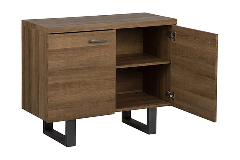 Harvley Skjenk med 2 Dører i Tre med Metallben - Brun - Oppbevaring - Oppbevaringsmøbler - Sideboard & skjenk