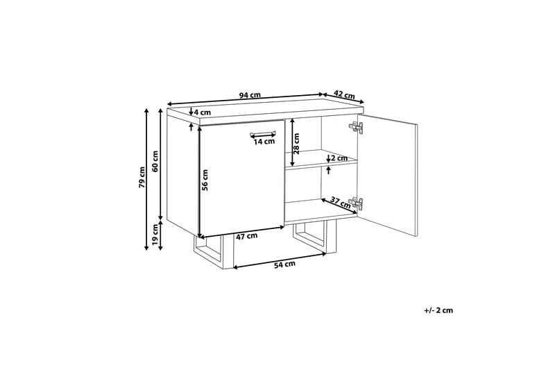 Harvley Skjenk med 2 Dører - Tre/Natur - Oppbevaring - Oppbevaringsmøbler - Sideboard & skjenk