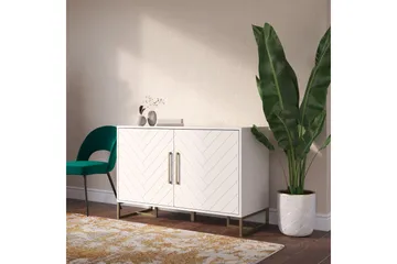 Herringbone Skjenk 122x48 cm Hvit - CosmoLiving - Oppbevaring - Oppbevaringsmøbler - Sideboard & skjenk