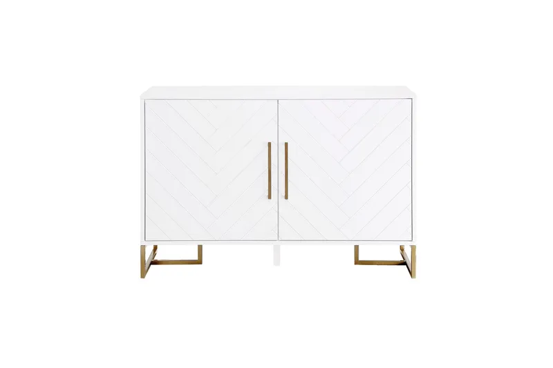 Herringbone Skjenk 122x48 cm Hvit - CosmoLiving - Oppbevaring - Oppbevaringsmøbler - Sideboard & skjenk
