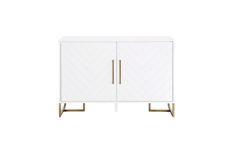 Herringbone Skjenk 122x48 cm Hvit - CosmoLiving - Oppbevaring - Oppbevaringsmøbler - Sideboard & skjenk