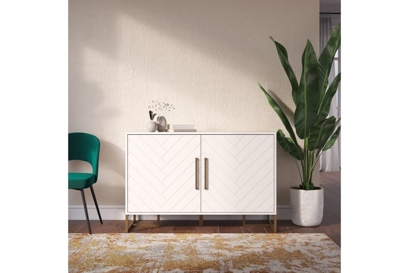 Herringbone Skjenk 122x48 cm Hvit - Oppbevaring - Oppbevaringsmøbler - Sideboard & skjenk